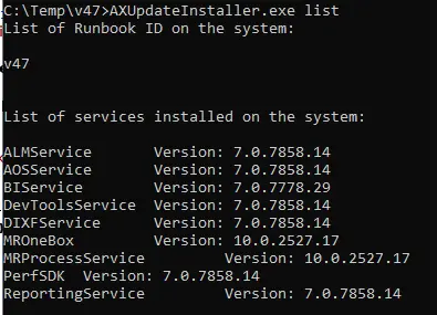 AXupdateInstallerexportList(https://dyn365.wiki/wp-content/uploads/2026/01/exportList.webp)